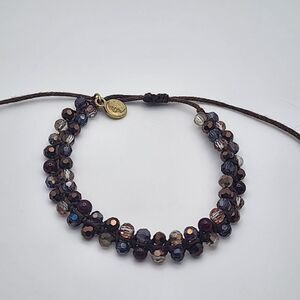 Lotus & Luna Brown, Garnet, & Crystal Adjustable Bracelet